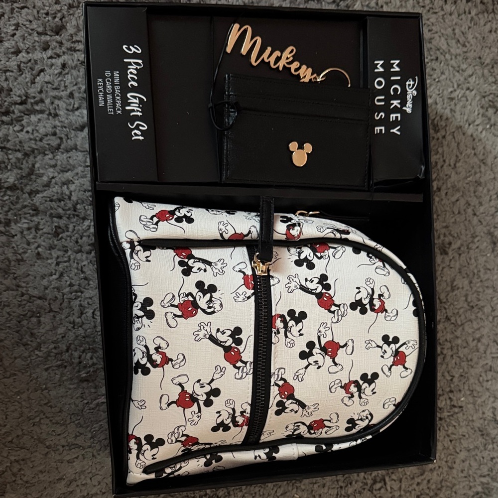 Disney mini backpack with id card wallet and key chain
